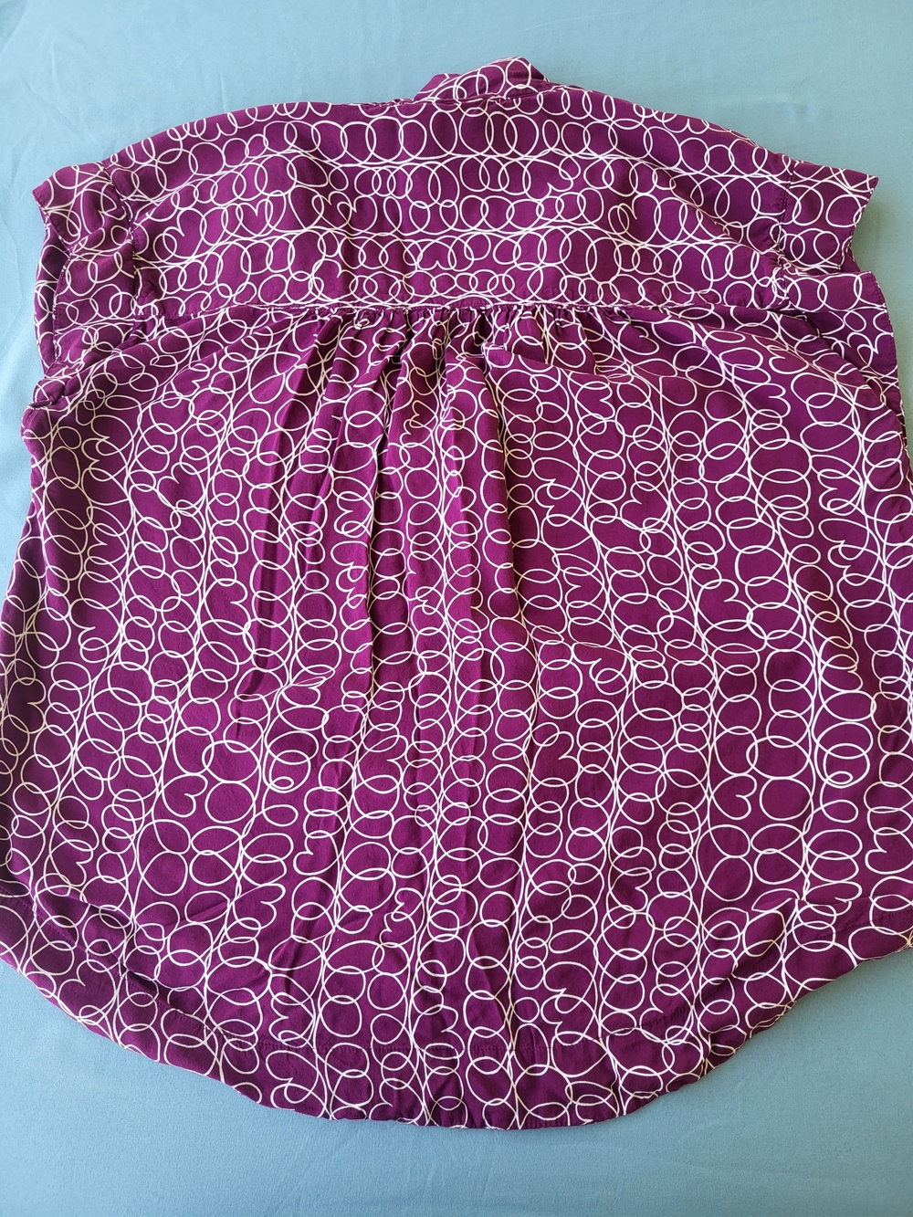 Maeve Purple Printed Button-Front Blouse - Picture 3 of 3
